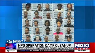 33 people arrested 5 guns recovered 10 search warrants executed