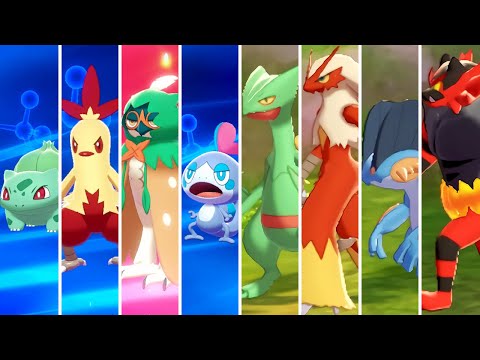 Pokémon Sword & Shield : All Starters Evolutions Comparison (Crown Tundra)
