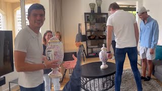 Lando Norris not allowed to touch Max Verstappen’s new Hungary trophy after smashing it🏆