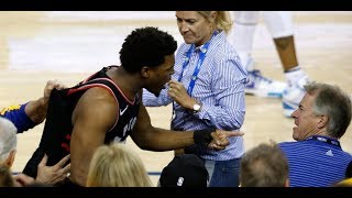 Kyle Lowry Shoved By Warriors' Fan Who's A Part Owner Mark Stevens In Game 3!