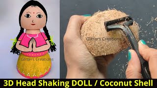 HeadShaking DOLL using Coconut Shell Craft ideas/ DIY Coconut Shell Show piece ideas