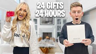 SURPRISING MY BOYFRIEND WITH 24 GIFTS IN 24 HOURS!!
