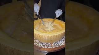 Flaming cheese wheel carbonara pasta from Nonna Ina in St. George, Utah! #pasta #food #foodie