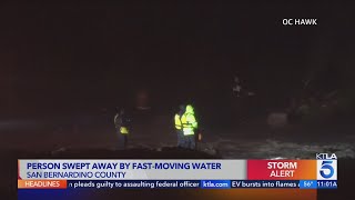 Person swept away by floodwaters in San Bernardino County found dead: authorities
