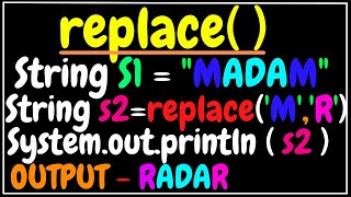 replace() method in string | java | ICSE X | class 10 | Semester 2 | computer applications
