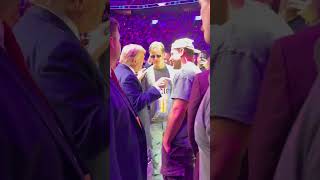 Joe Burrow and Nick Bosa hanging out with former President Donald Trump at UFC 299 last night