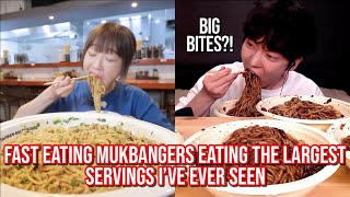 FAST eating mukbangers consuming the LARGEST servings i've ever seen