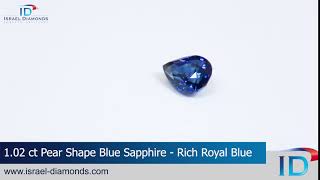 1.02 ct Pear Shape Blue Sapphire