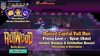 Rotwood Early Access | Ruins Beta - Ruined Capital [Frenzy 1 - Spear] Solo Run (Grimhollow Boss)