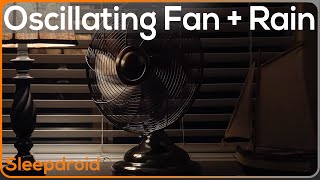 ► NO THUNDER Oscillating Fan (Medium Speed) and RAIN SOUNDS for Sleeping , Fan Noise, Fan and Rain