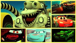 Beetlejuice VS Evil Mcqueen VS Dinoco VS Lightning McQueen VS Jackson Storm Mega Battle  EXE Astrono