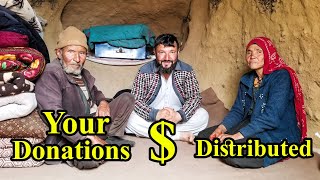 Exclusive Video - Your Donations Received and Distributed to Old Lovers in Cave | Subtitles.