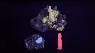 Mineral specimens: minerals’ fluorescence under UV shortwave