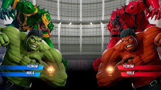 Hulk \u0026 Green Venom VS Red Hulk \u0026 Red Venom - Marvel vs Capcom Infinite