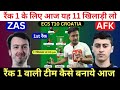 ZAS vs AFK Dream11 Prediction, ZAS vs AFK Dream11 Team, ZAS vs AFK, ZAS vs AFK ECS T10 Croatia