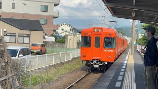 伊予鉄道700系760編成+725 田窪駅入線