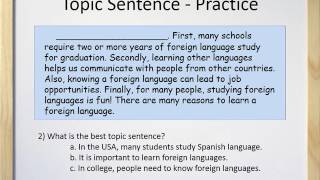 Paragraphs (Part II) - Topic Sentences