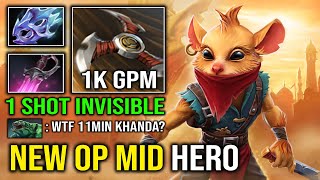 WTF 11Min Khanda Invisible Jinada 1 Shot Crit Solo Mid Bounty Hunter with 1K Gold Per Min Dota 2