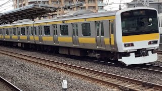 E231系中央総武線各駅停車千葉行き市川駅到着