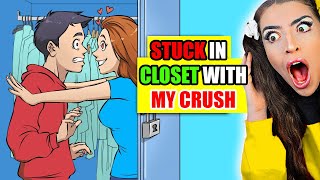 I Got STUCK In A Closet With My CRUSH.. (True Story Animation Reaction)
