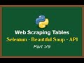 Web Scraping Tables with Python Series - Selenium | Beautiful Soup | API Scraping [Part 1/9]