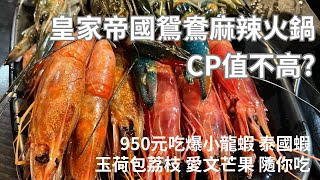 皇家帝國鴛鴦麻辣火鍋 950元 最新菜色全攻略 吃爆小龍蝦 泰國蝦 玉荷包荔枝 愛文芒果 台北飽2023