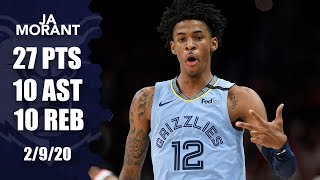 Ja Morant gets first triple-double, comes through in the clutch vs. Wizards | 2019-20 NBA Highlights