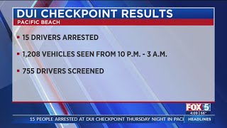 DUI Checkpoint Nets 15 Arrests