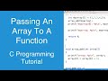 Passing an Array to a Function | C Programming Tutorial