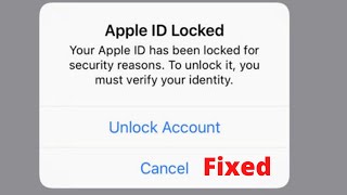 Your Apple ID has been locked for security reasons to unlock it you must verify your identity iphone