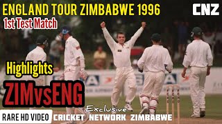 ZIMBABWE vs ENGLAND / 1st Test Match 1996 / ENGLAND TOUR OF ZIMBABWE / Rare New HD Highlights