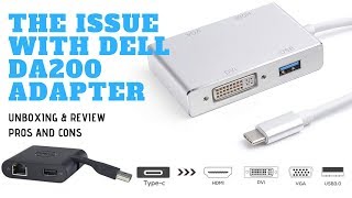 Dell USB-C Adapter DA200 - USB-C to VGA, USB 3.0, Network, HDMI - Dell PN # 470-ABQN