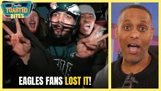 PHILADELPHIA EAGLES FANS GOING CRAZY AFTER BIG GAME WIN | Double Toasted Bites