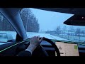 drifting a tesla model 3 performance in winter track mode makes it too easy