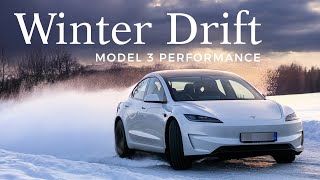 Drifting a Tesla Model 3 Performance in Winter - Track Mode Makes It Too Easy!