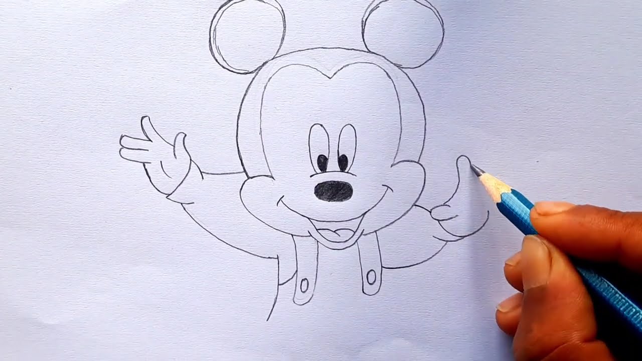 How To Draw Baby Mickey Mouse How To Draw Mickey Mouse Is Sleeping On