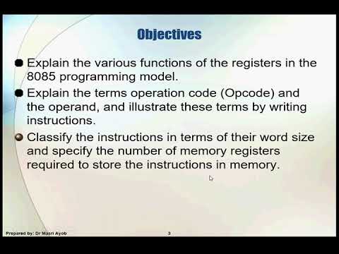 Lecture02_Introduction To 8085 Assembly Language Programming - YouTube