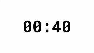 40 Second Countdown Timer - White Background