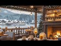 crackling fireplace u0026 smooth jazz instrumental warm jazz music at cozy fall coffee shop ambience 2