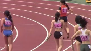 都留文科大 2015関東インカレ陸上　女子4×100mリレー　予選2組