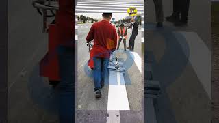 Road stripes and polymer plastic #mason #construction