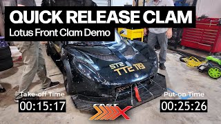 QUICK RELEASE CLAM DEMO | Lotus Exige Front Clam Quick Release System