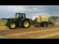 stro persen. pressing straw. john deere 7530 en krone big pack 1270. visser fourage