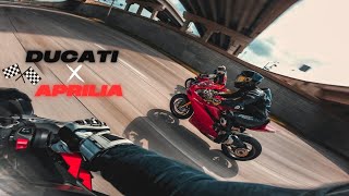 FULL THROTTLE FREEWAY RIPPING DUCATI AND APRILIA TESTING TOP SPEED | MOTOVLOG