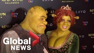 Heidi Klum arrives in Shrek costume for 19th annual Halloween party