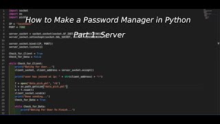 How to Make a Password Manager in Python (part 1: server)