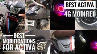 Activa 4g modified | Best modifications for activa | Bar light | Duke indicators| Anti theft alarm