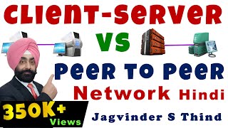 Client Server Network and peer to peer Network | Peer to Peer Vs Client Server in Hindi - Networking