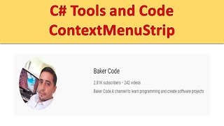 C# Code and Tools Series - ContextMenuStrip Tool In C#