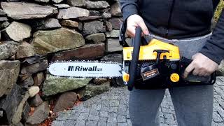 Riwall RPCS 5040 Chain saw TEST + FIRSTSTART!!!